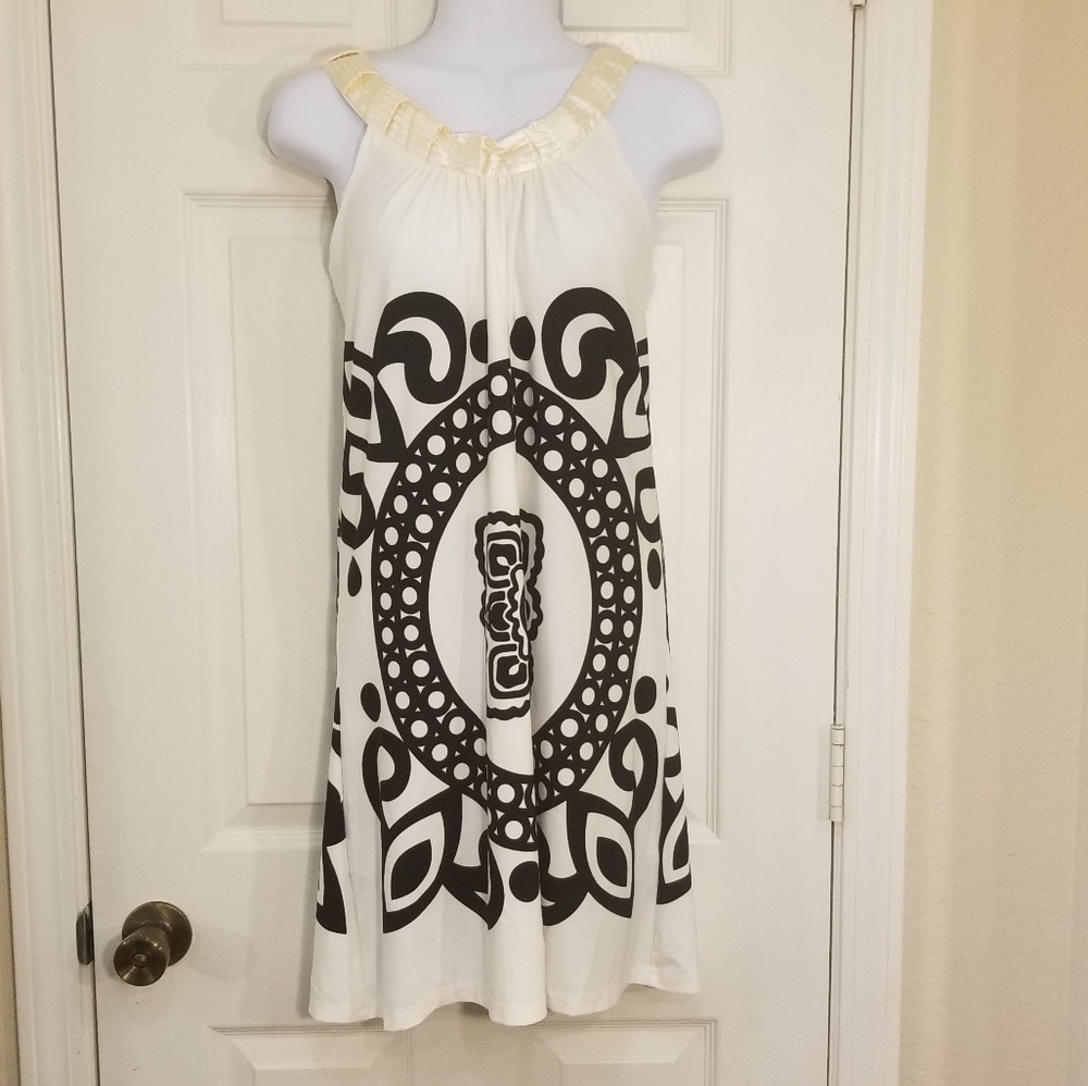 India Boutique Cream Mandala Print Tank Dress